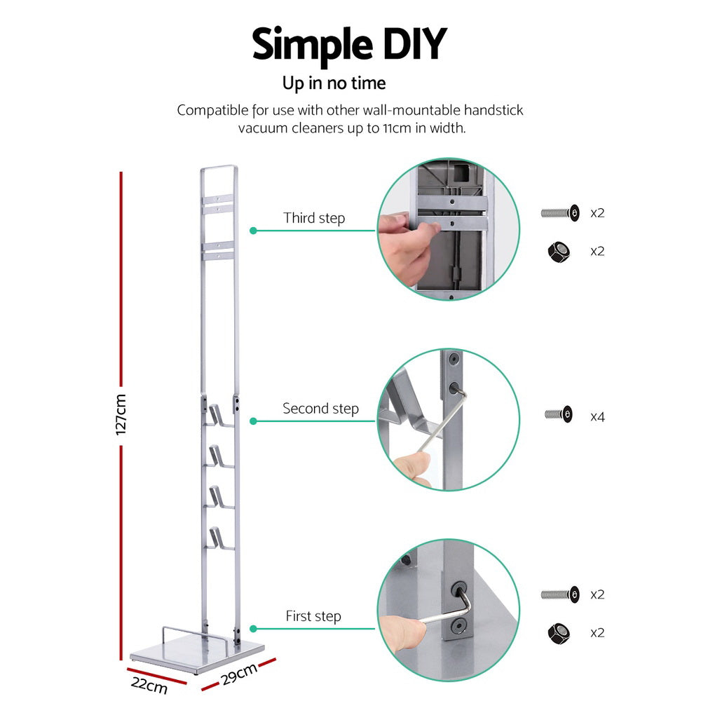 Artiss Freestanding Vacuum Stand Rack For Dyson Handheld Cleaner V6 V7 V8 V10 V11 Silver