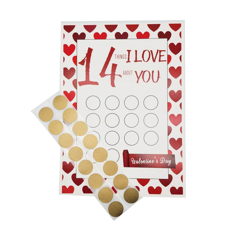 Valentines Day Scratchoff 14 Things I Love We Paper Modern Scraper