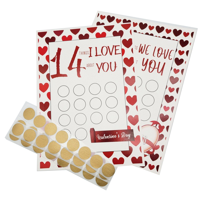 Valentines Day Scratchoff 14 Things I Love We Paper Modern Scraper