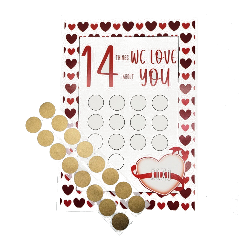 Valentines Day Scratchoff 14 Things I Love We Paper Modern Scraper