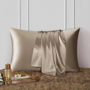 Pillowcase 51X66cm Coffee Natural Mulberry Silk For Comfortable Bed