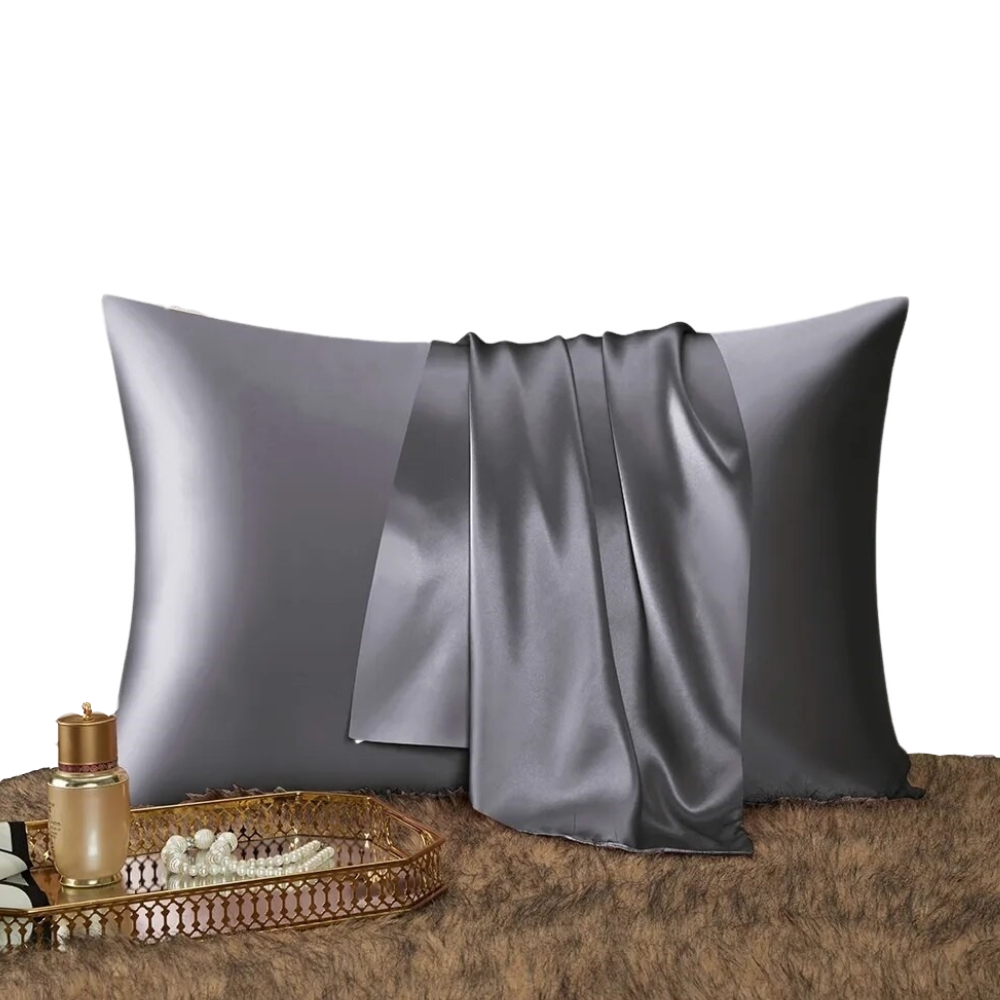 Pillowcase 50X90cm Dark Gray Mulberry Silk For Comfortable