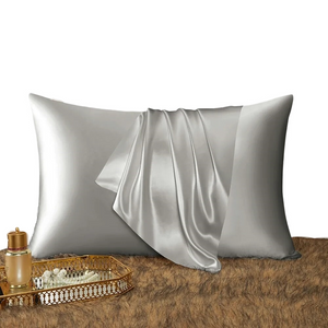 Pillowcase 50X90cm Light Gray Mulberry Silk For Comfort