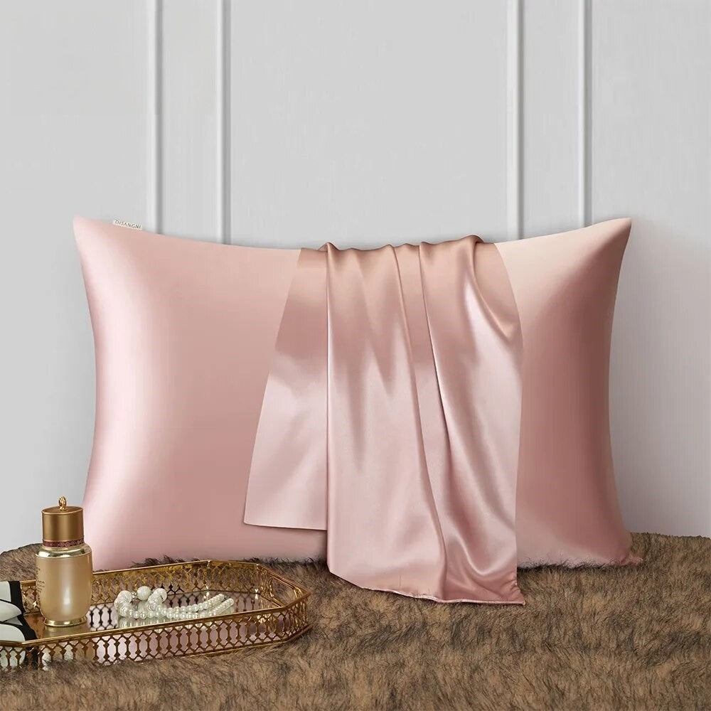 Pillowcase 50X90cm Pink Natural Mulberry Silk For Comfortable Bed
