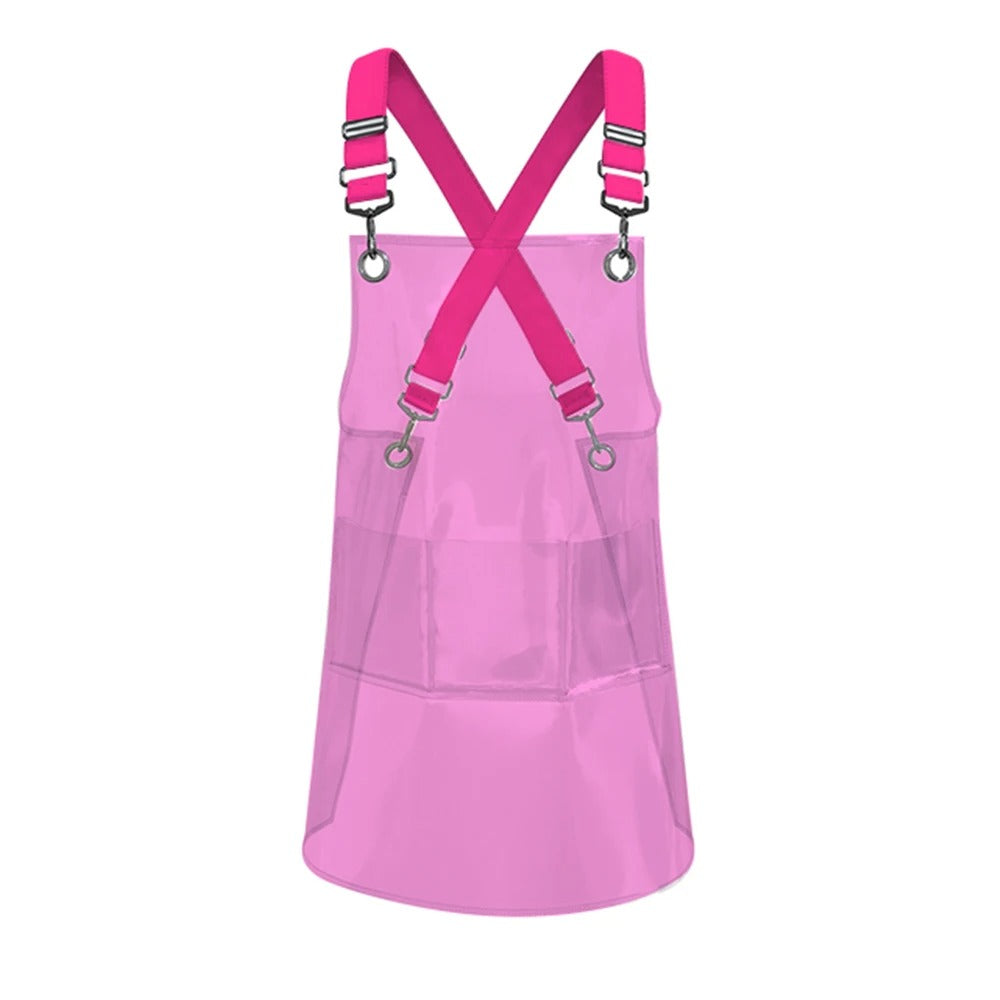 Kitchen Apron Waterproof Tpu For Men Women Work Clothes Barber Haircut Painting All Pink