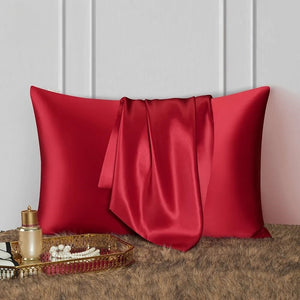Pillowcase 51X66cm Red Wine Mulberry Silk For Comfortable