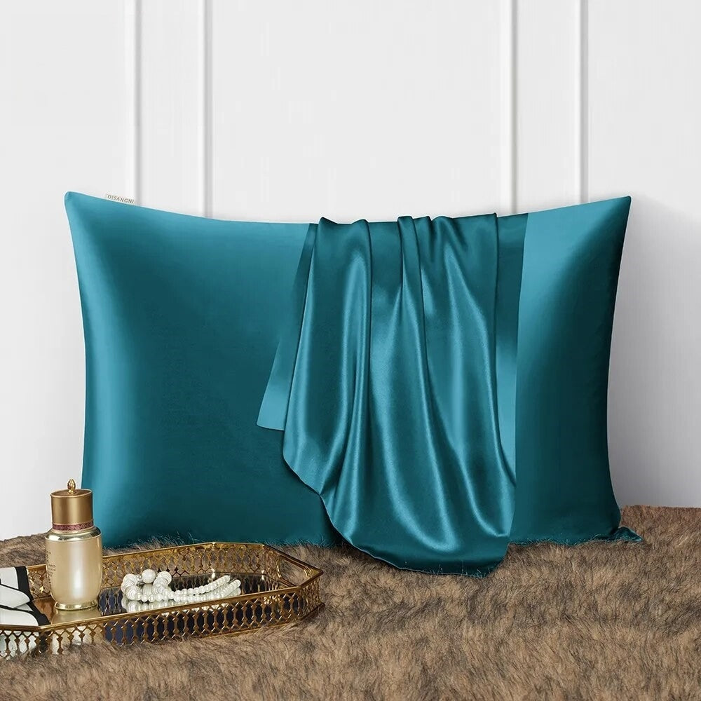 Pillowcase 50X90cm Teal Mulberry Silk For Comfortable