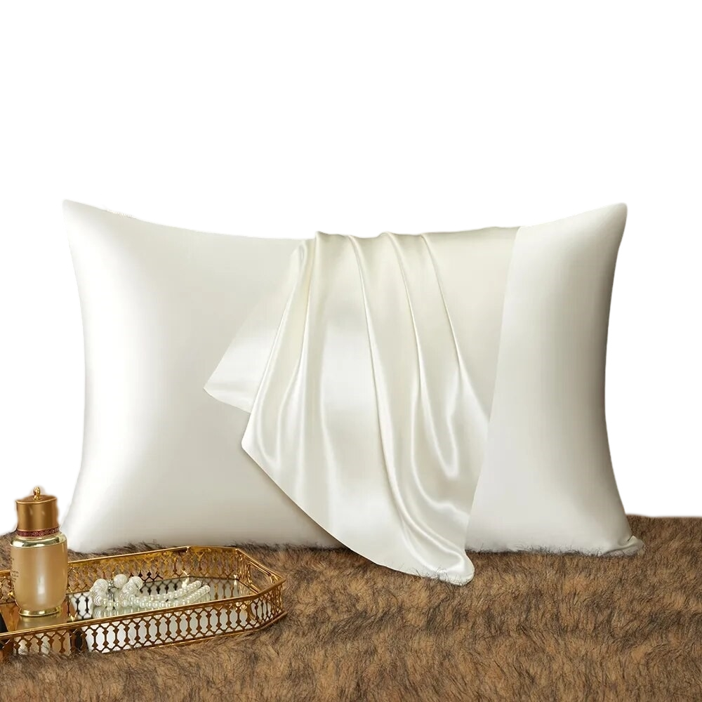 Pillowcase Set With Eye Mask Natural Mulberry Silk 51X66cm White For