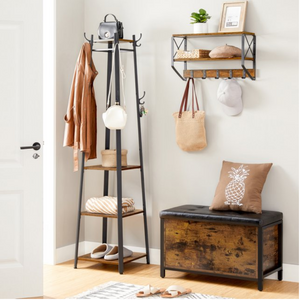 Vasagle Coat Rack With 3 Shelves