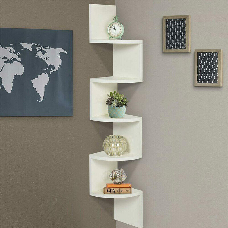 Vasagle White Wall-Mounted Corner Shelf