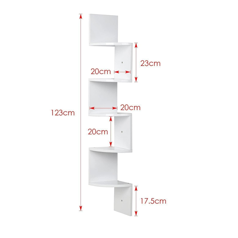 Vasagle White Wall-Mounted Corner Shelf