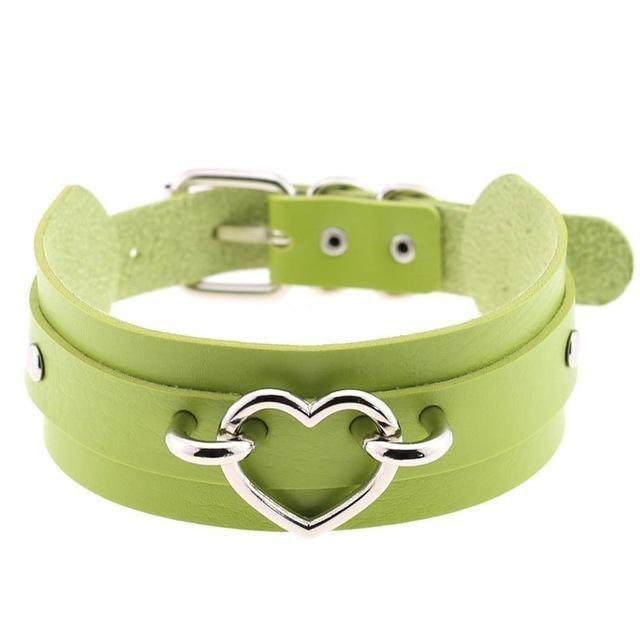 Vegan Leather Heart Collar