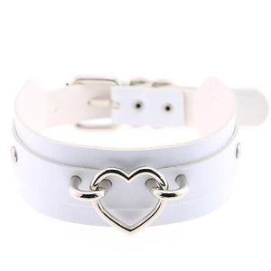 Vegan Leather Heart Collar