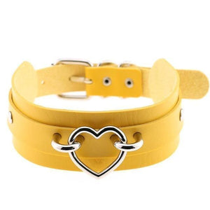 Vegan Leather Heart Collar