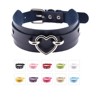 Vegan Leather Heart Collar