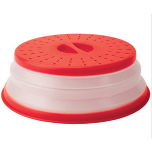 Vented Collapsible Microwave Splatter Proof Food Plate Cover With Easy Grip Handle Dishwasher Safe Bpa Free Silicone Pla