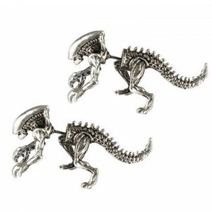 Veile Studios Vintage Dinosaur Skeleton Ear Jackets Silver