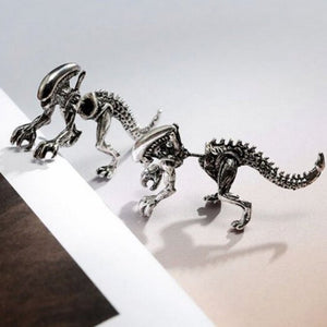 Veile Studios Vintage Dinosaur Skeleton Ear Jackets Silver