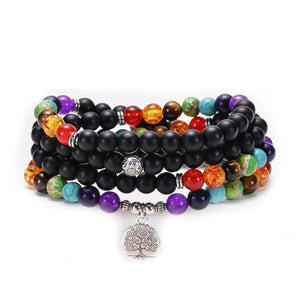 Veile Studios Volcanic Stone Chakra Bead Bracelet Necklace