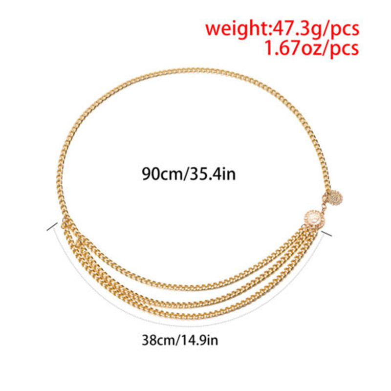 Multilayer Alloy Waist Chain Body For Women Belt Pendant Belly