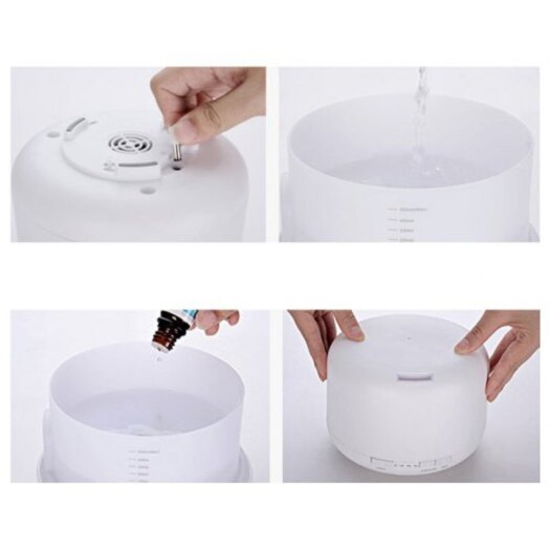 Warm Light Non Print Ultrasonic Household Quiet Air Purification Aromatherapy Humidifier White