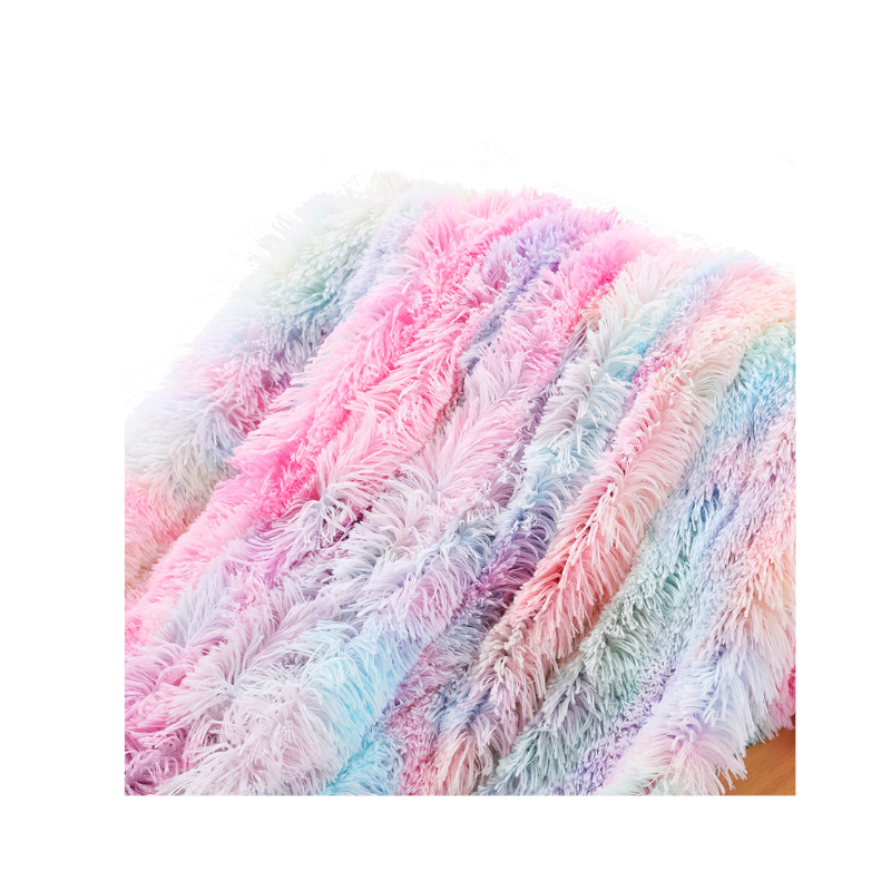 Warm Fluffy Faux Fur Plush Shaggy Throw Blanket