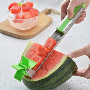 Watermelon Cutter Windmill Shape Plastic Slicer For Cutting Power Save Light Green