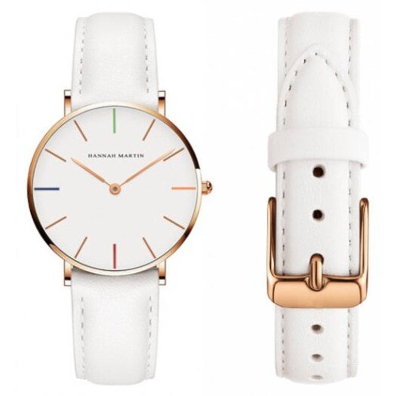 Waterproof Creative Belt Fashion Students Women Lady Quartz Watch White