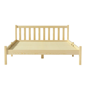 Artiss Bed Frame Wooden Double Size Base Pine Timber Mattress Foundation Oak