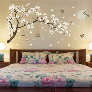 Big Size Tree Wall Stickers Birds Flower Home Decor Wallpapers Diy Vinyl