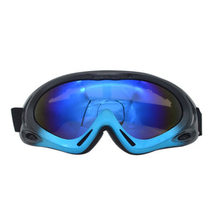 Windproof Mirror X400 Ski Glasses Monolayer Sand Proof Snow Outdoor Cycling Motorcycle Goggles Blacku0026blue