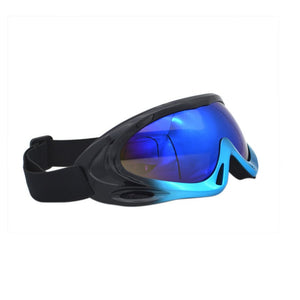 Windproof Mirror X400 Ski Glasses Monolayer Sand Proof Snow Outdoor Cycling Motorcycle Goggles Blacku0026blue