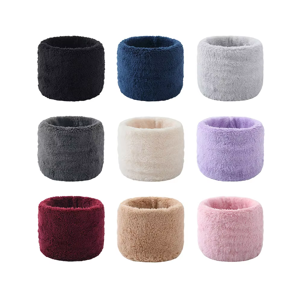 Winter Velvet Snood Thick Scarves Single Circle Plus Fleece Solid Colour Scarf