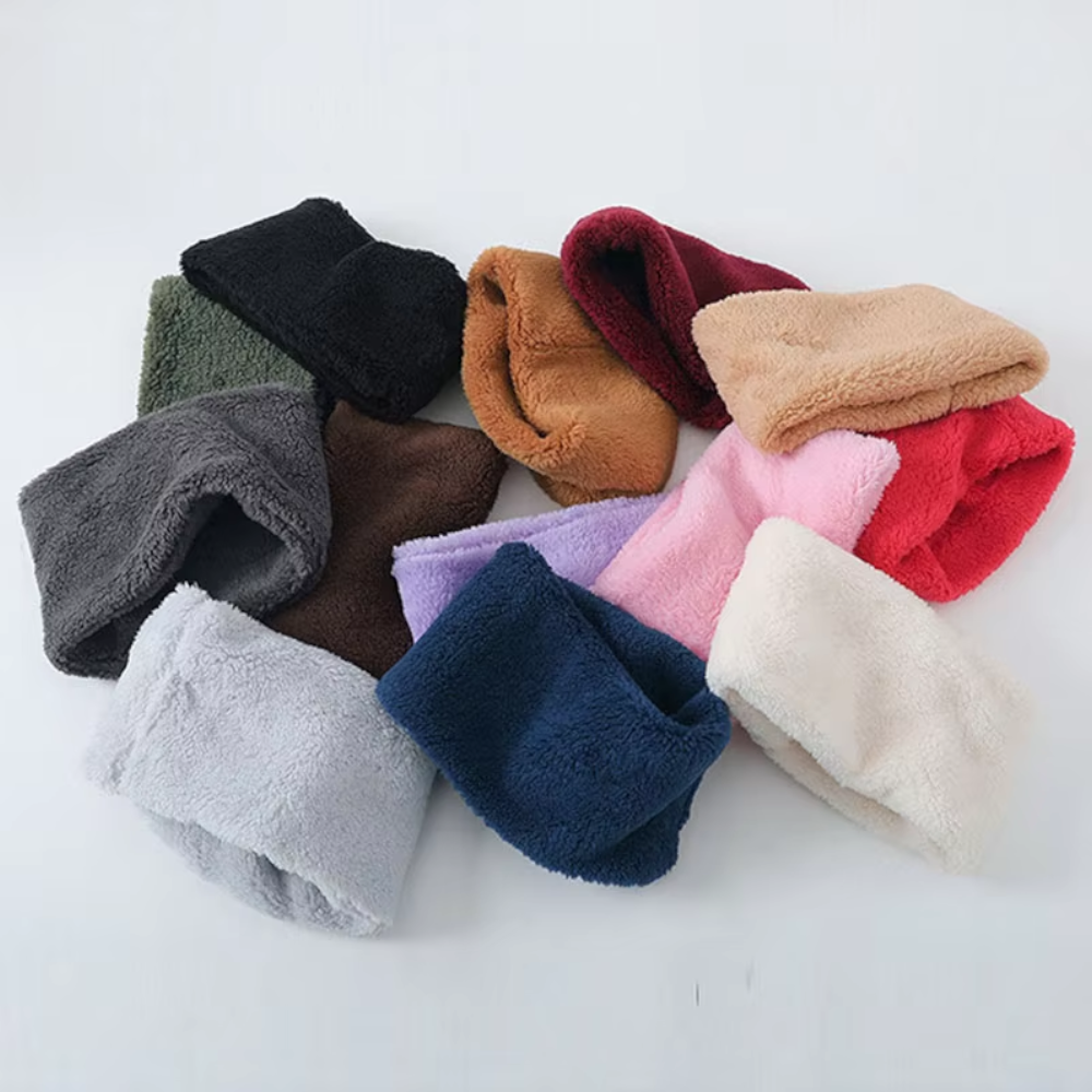Winter Velvet Snood Thick Scarves Single Circle Plus Fleece Solid Colour Scarf