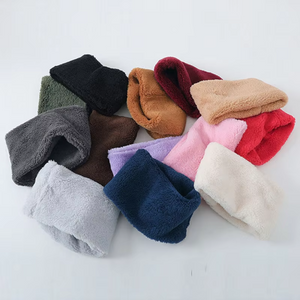Winter Velvet Snood Thick Scarves Single Circle Plus Fleece Solid Colour Scarf
