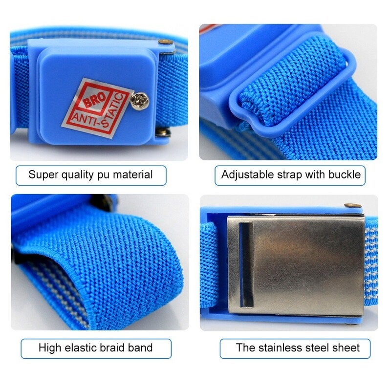 Wireless Anti Static Wrist Strap Band Blue