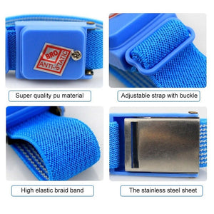 Wireless Anti Static Wrist Strap Band Blue