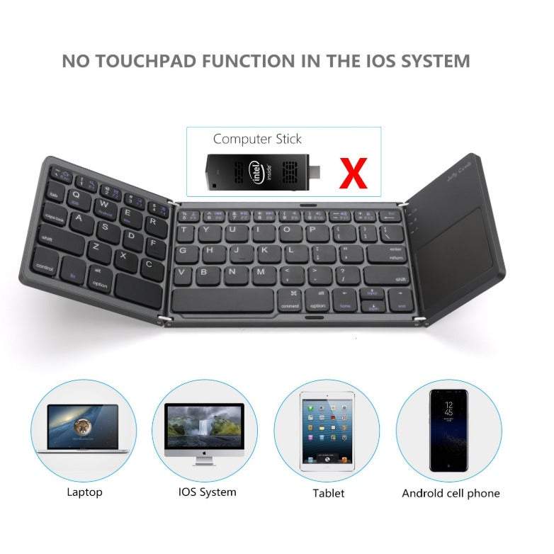 Computer Keyboards Wireless Bluetooth Folding Mini Foldable Portable B ...