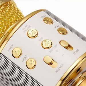 Wireless Bluetooth Karaoke Handheld Microphone Usb Ktv Player Speaker Record Music Microphones Golden