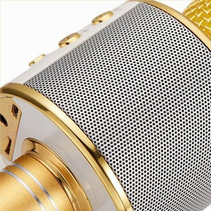 Wireless Bluetooth Karaoke Handheld Microphone Usb Ktv Player Speaker Record Music Microphones Golden