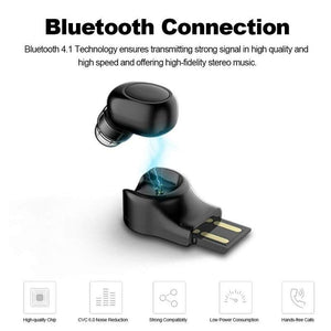 Headphones Wireless Bt 4.1 Mini Invisible Earphone Stereo Music Headset Earpiece