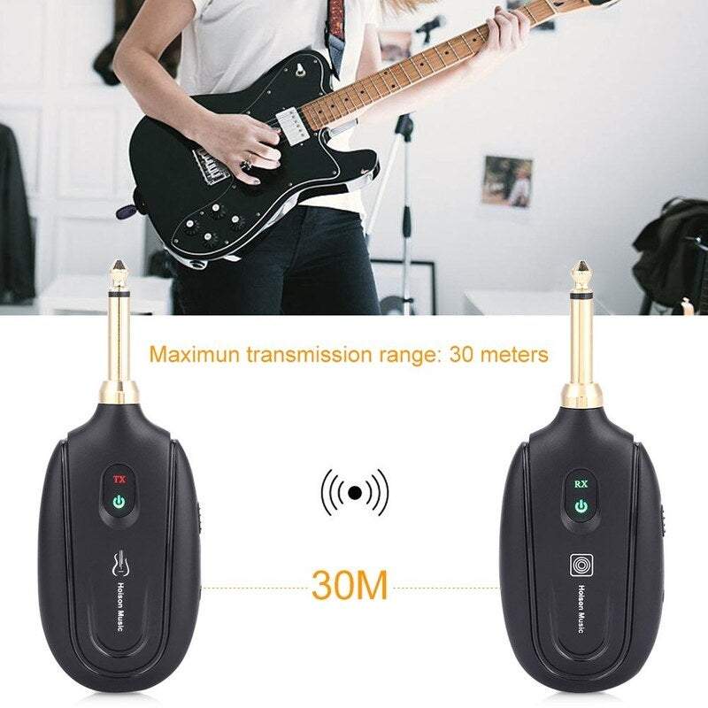 Guitar Accessories Wireless System Electric Guitars Transmitter And Receiver Set Built In Rechargeable Battery 30M Trans