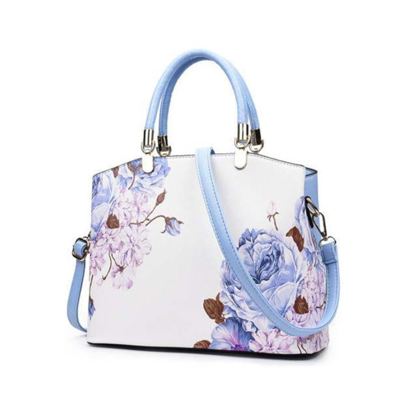 Women Pu Leather Vintage Print Handbag Crossbody Bag