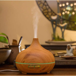 Humidifiers Wood Grain Aroma Diffuser 300Ml Essential Oil Electric Ultrasonic Aromatherapy With Auto Shut Off Function F