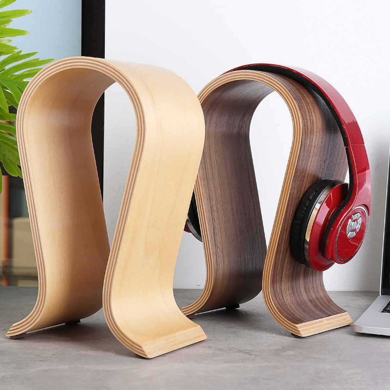 Wooden Headphone Stand Desk Accessories