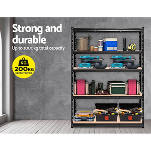 Giantz 2.4Mx1.8M Garage Shelving Warehouse Rack Pallet Racking Storage Steel Black