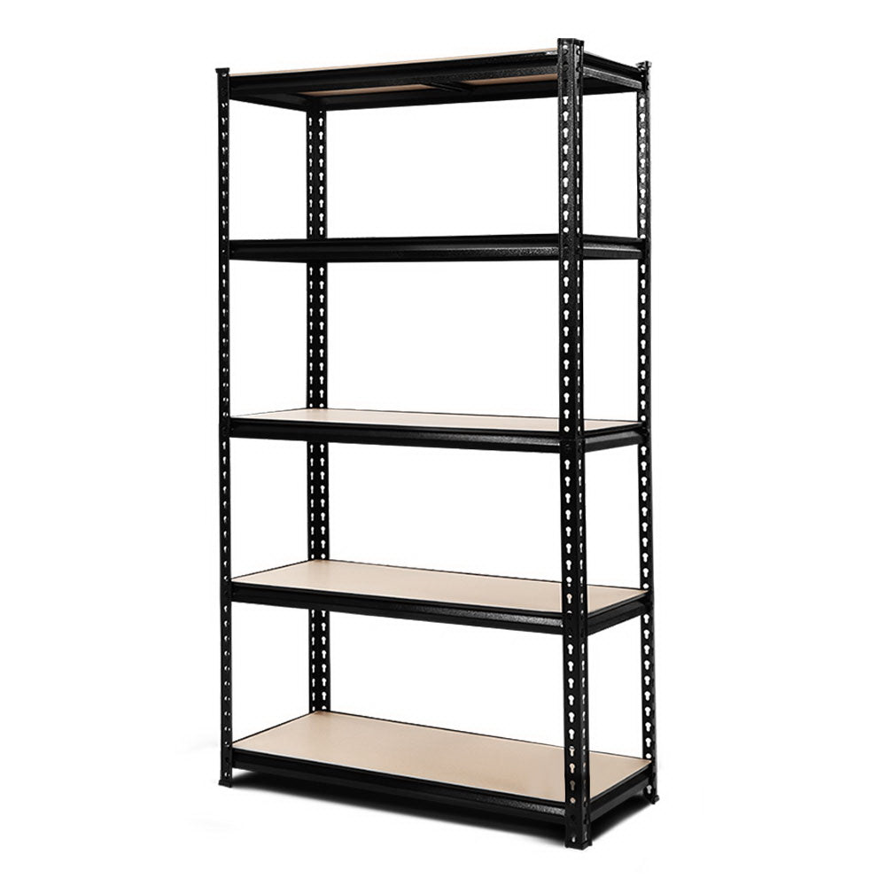 Giantz 1.8M 5-Shelves Steel Warehouse Shelving Racking Garage Storage Black