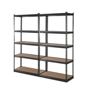 Giantz 2X1.8M 5-Shelves Steel Warehouse Shelving Racking Garage Storage Grey