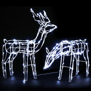 Jingle Jollys Christmas Motif Lights Led Rope Reindeer Waterproof Solar Powered