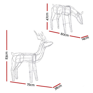 Jingle Jollys Christmas Motif Lights Led Rope Reindeer Waterproof Solar Powered